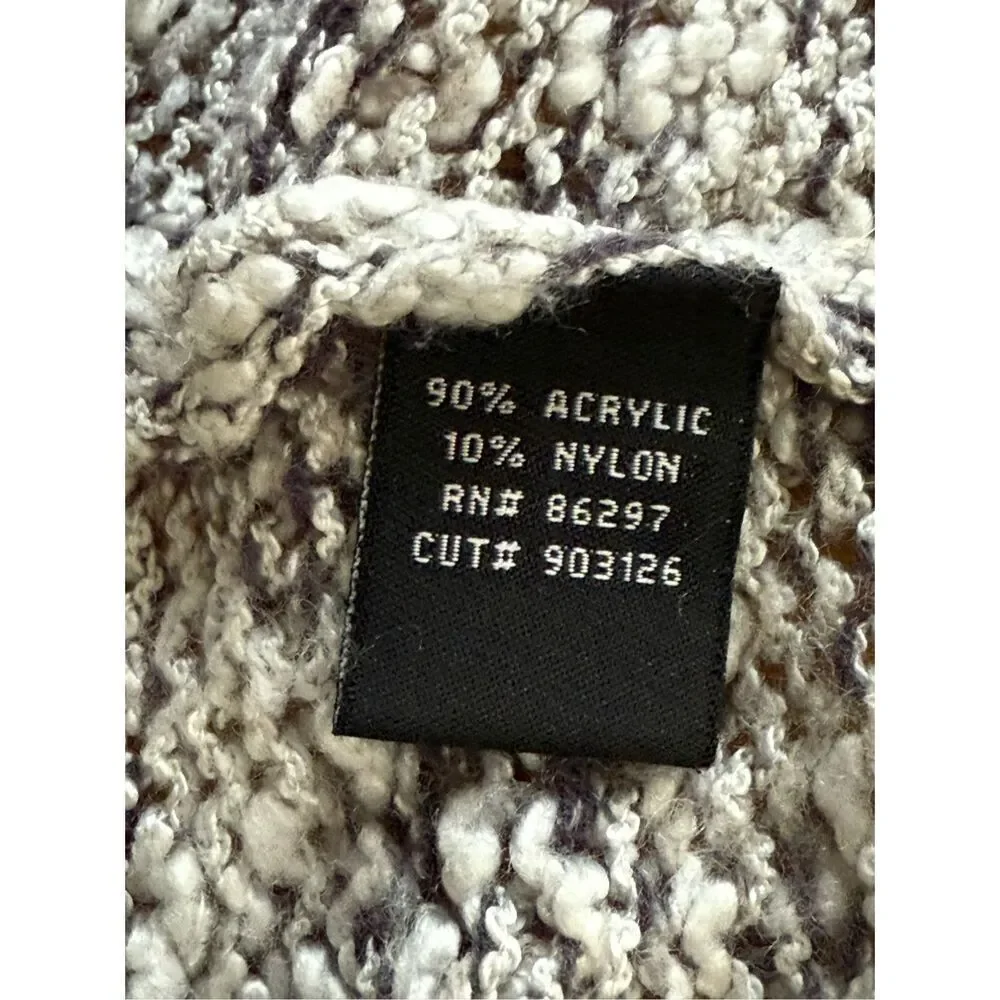 BCBGMAXAZRIA Gray Marled Knit Poncho Sweater Asymmetrical S/M